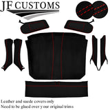 RED STITCH LEATHER COVERS FOR CORVETTE C6 05-13 INTERIOR TOP RECOVERY KIT