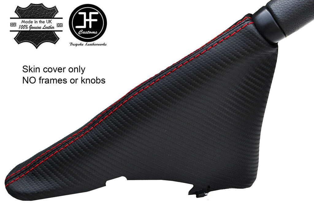 RED STITCH CARBON FIBER VINYL HANDBRAKE GAITER FOR BMW MINI R50 R52 R53 01-06