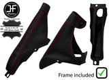 RED STITCH NAPPA LEATHER HANDBRAKE+PLASTIC FRAME FITS FERRARI 512 TR 92-94