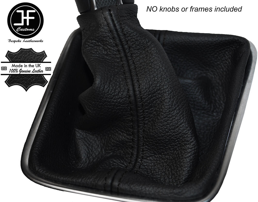 BLACK STITCHING MANUAL LEATHER GEAR GAITER FITS VW TIGUAN 2011-2016 CUSTOM NEW