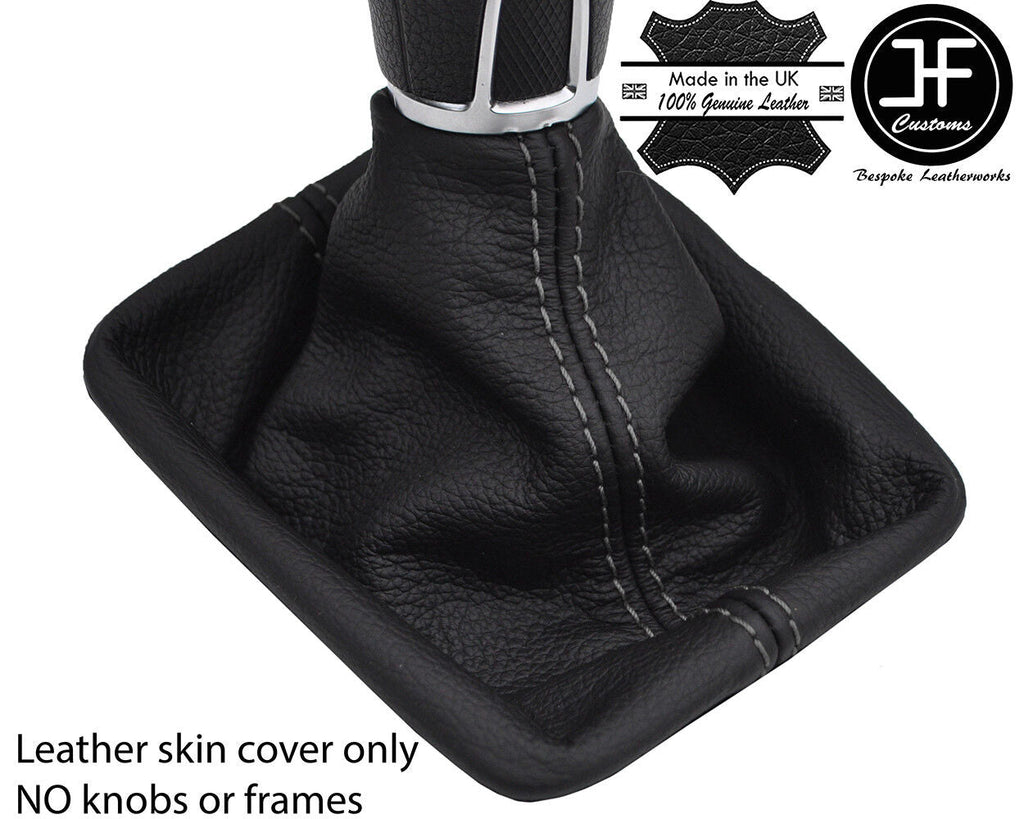 GREY STITCH TOP GRAIN LEATHER MANUAL GEAR GAITER FOR VW GOLF MK7 VII 2013-2018