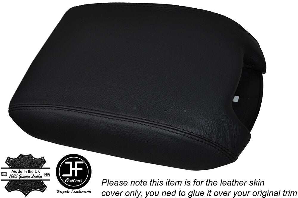 BLACK STITCHING LEATHER SKIN ARMREST LID COVER FITS FORD TAURUS 2010-2014