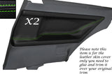 GREEN  STITCH 2X REAR DOOR CARD LEATHER SKIN COVERS FITS BMW E36 COUPE 91-98