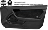 BLACK STITCH 2X DOOR CARD+POCKET TRIM SUEDE COVERS FITS HONDA INTEGRA DC5 02-06