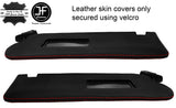 RED STITCH 2X SUN VISORS LEATHER COVERS FOR AUDI TT MK1 COUPE 98-06 STYLE 2