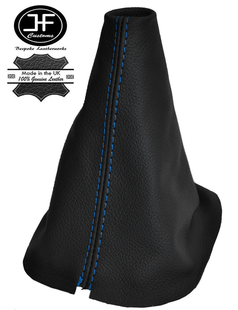 BLUE STITCHING FITS  FORD FIESTA 2014+ LEATHER STICK GEAR GAITER COVER