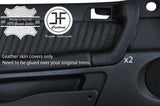 BLACK STITCH 2X FULL DOOR HANDLE TRIM LEATHER COVER FOR ALFA ROMEO GTV 916