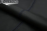 D BLUE STITCH ITALIAN LEATHER 2X SEAT BELT TALL COVERS FOR VW TROC T-ROC 17-21