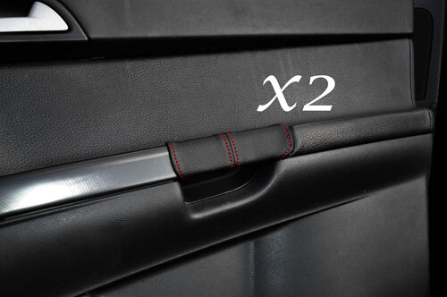 RED STITCH FITS VOLVO S40 & V50 2004-2013 2X REAR DOOR HANDLE LEATHER COVERS