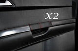 RED STITCH FITS VOLVO S40 & V50 2004-2013 2X REAR DOOR HANDLE LEATHER COVERS