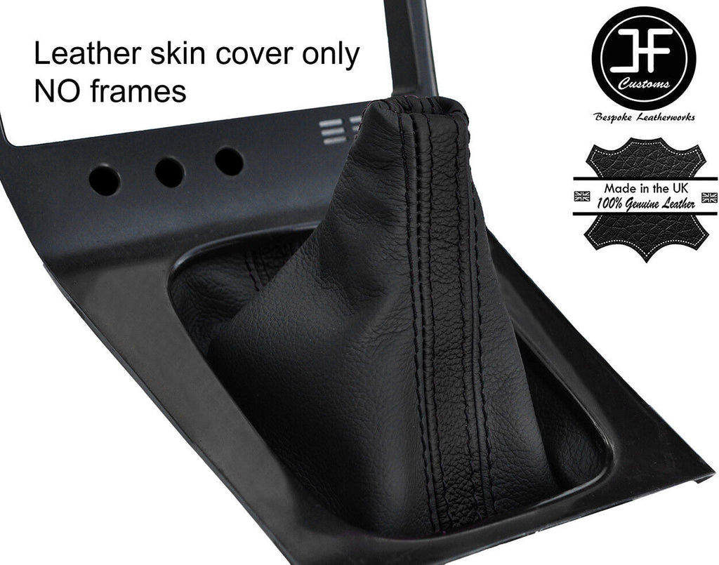 BLACK & BLACK STRIPE REAL LEATHER GEAR GAITER FITS S13 240SX 200SX 180SX 88-93