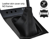 BLACK & BLACK STRIPE REAL LEATHER GEAR GAITER FITS S13 240SX 200SX 180SX 88-93