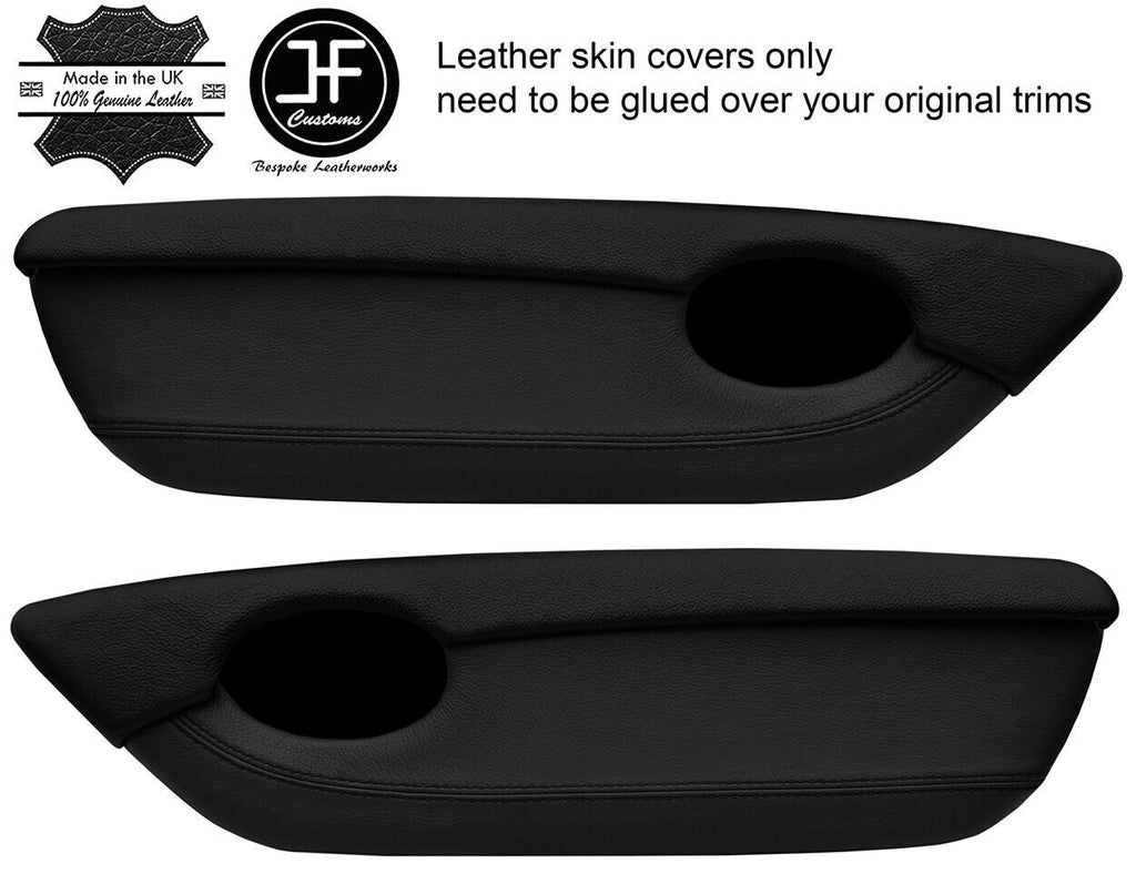BLACK & BLACK 2 TONE LEATHER 2X DOOR CARD TRIM COVERS FITS MG TF MGTF MK2 00-06
