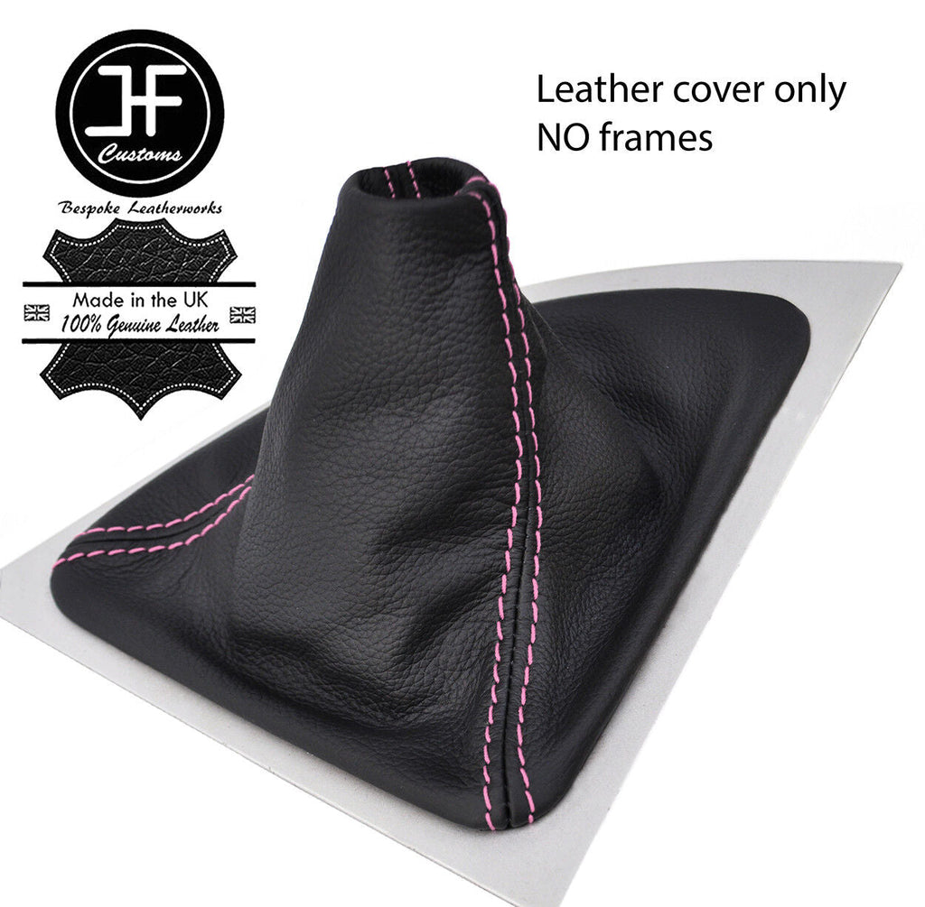 PINK  STITCH TOP GRAIN LEATHER GEAR GAITER FITS BMW 1 SERIES E81 E82 E87 E88