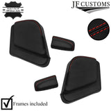 RED STITCH 2X SEAT HANDLE KNOB & PLATE COVER+FRAMES FOR LAND ROVER DEFENDER