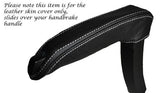 WHITE STITCHING FITS FORD FOCUS MK3 2011-2014 LEATHER HANDBRAKE HANDLE ONLY