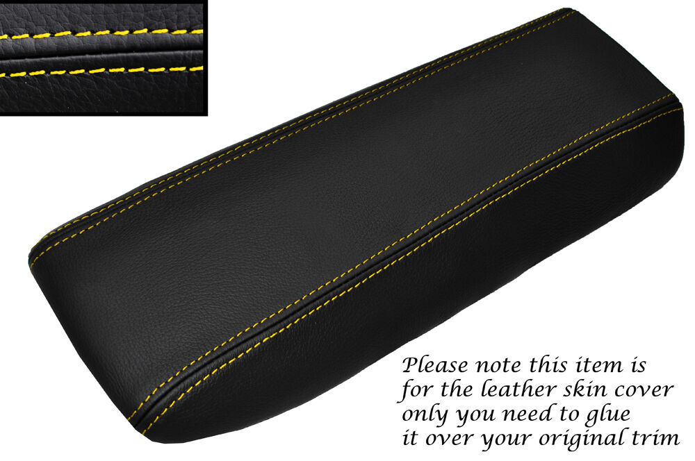 YELLOW STITCH LEATHER ARMREST COVER FITS PORSCHE 991 CARRERA BOXSTER 981 12-15