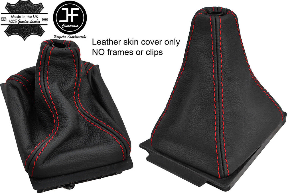 RED STITCH TOP GRAIN REAL LEATHER GEAR GAITER FITS AUDI 80 & CABRIO B4 91-96