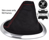 RED STITCHING REAL SUEDE MANUAL GEAR GAITER FITS JUKE 2010-2016 CUSTOM NEW