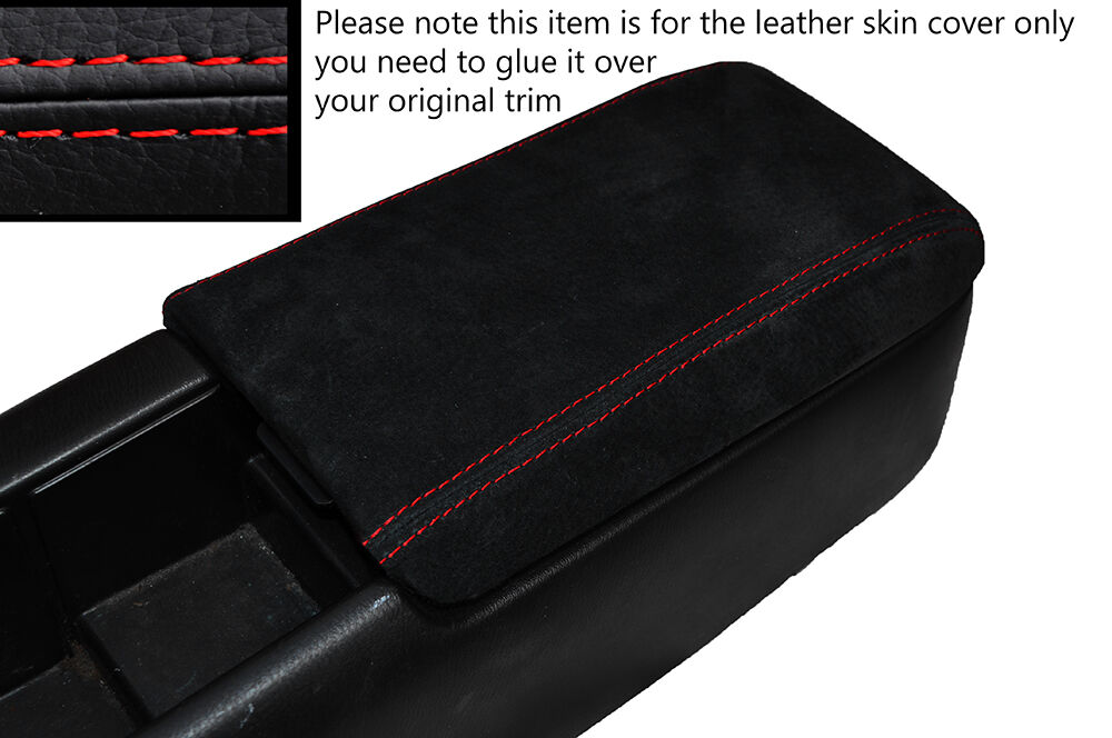 RED STITCHING SUEDE ARMREST SKIN COVER FITS NISSAN S14 200SX 1994-1999
