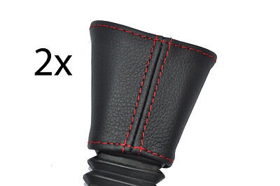 red stitch FITS FORD FIESTA MK4 MK5 95-01 2X FRONT SEAT BELT LEATHER COVERS