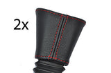 red stitch FITS FORD FIESTA MK4 MK5 95-01 2X FRONT SEAT BELT LEATHER COVERS