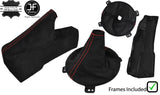 RED STITCH SUEDE MANUAL GAITER SET + PLASTIC FRAME FOR SUBARU BRZ 2012-2018