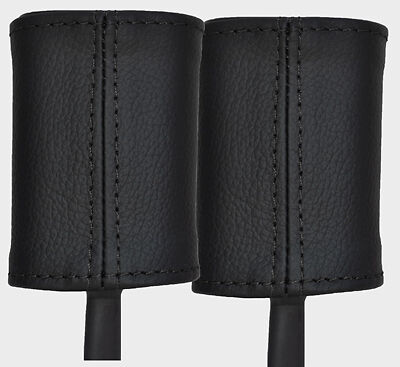 black stitch FITS ALFA ROMEO 147 01-09 2X FRONT SEAT BELT STALK LEATHER COVERS