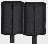 black stitch FITS ALFA ROMEO 147 01-09 2X FRONT SEAT BELT STALK LEATHER COVERS
