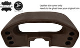 DARK BROWN REAL LEATHER SPEEDO DASH POD COVER FITS PORSCHE 928 1990-1995