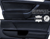BLACK STICH 2X FRONT DOOR CARD TRIM LEATHER COVERS FITS VW GOLF MK5 04-09 5DR