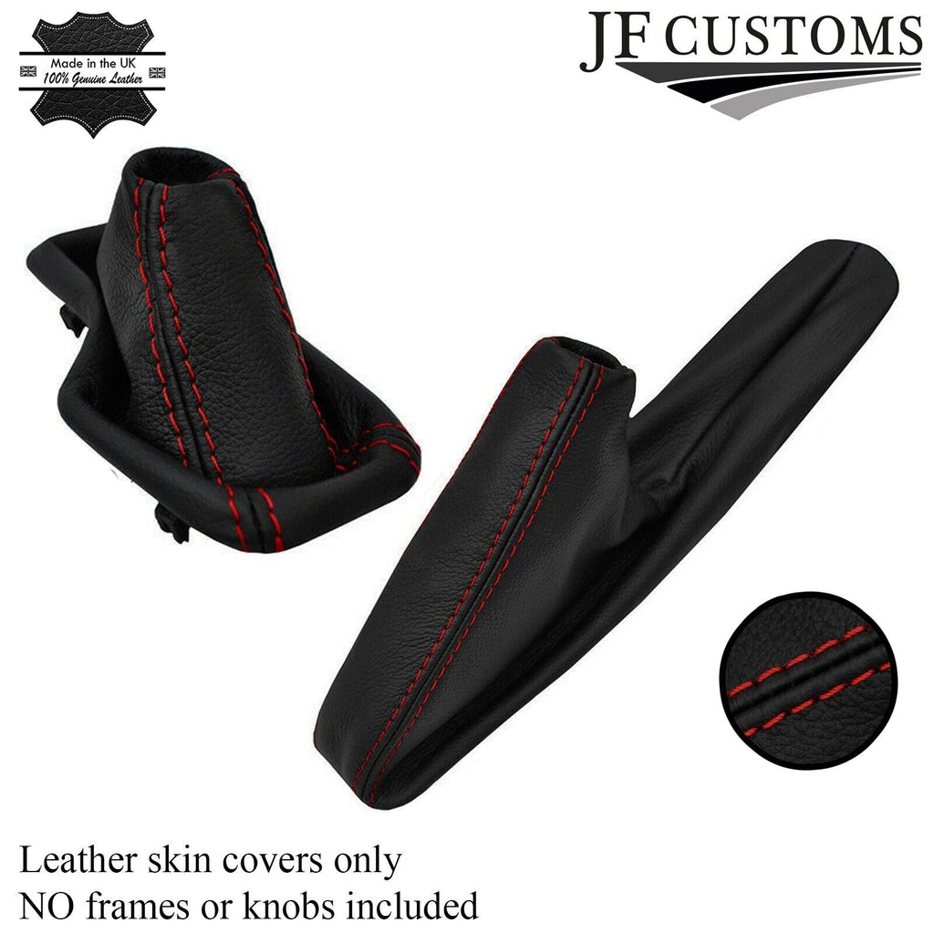DARK RED STITCH LEATHER AUTOMATIC GEAR & HANDBRAKE GAITER SET FOR BMW Z3
