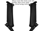 BLACK STITCH 2X DOOR HANDLE LEATHER SKIN COVERS FITS NISSAN GT-R R35 2009-2014