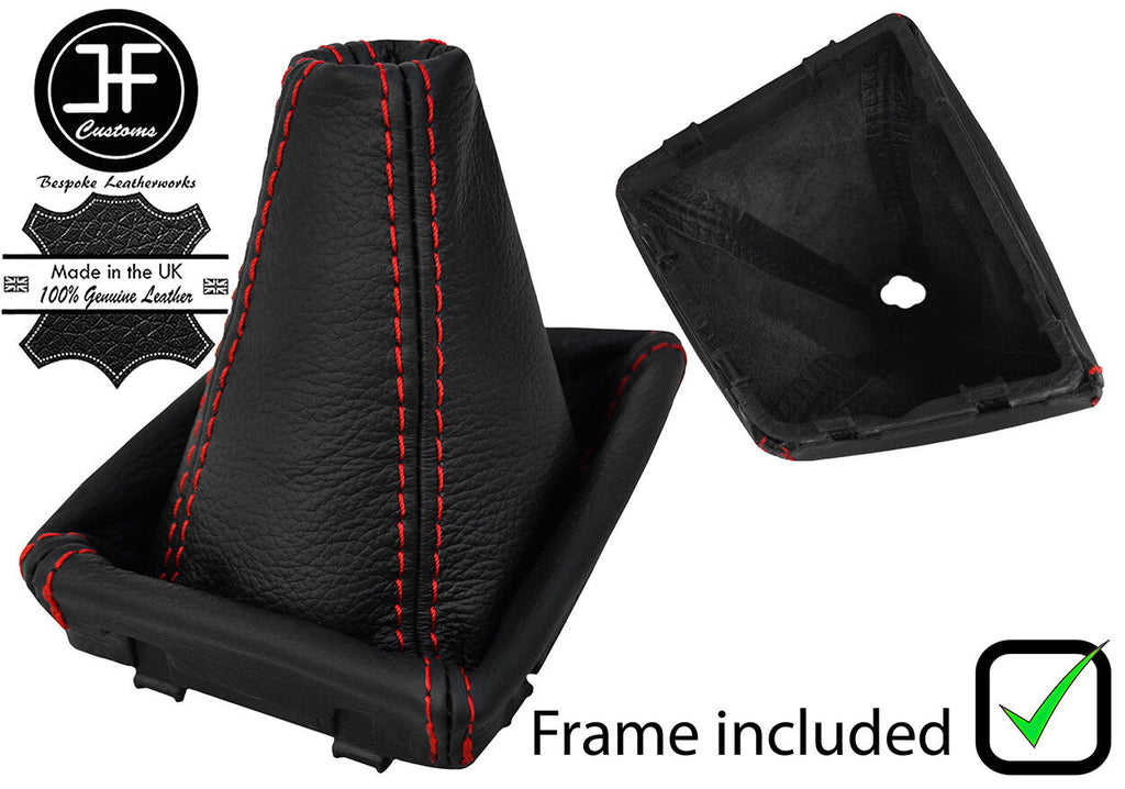 RED STITCH LEATHER AUTOMATIC GEAR GAITER+PLASTIC FRAME FOR BMW X1 F48 15-18