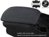 BLACK & BLACK REAL LEATHER ARMREST LID COVER FITS CITROEN DS5 2011-17 CUSTOM NEW