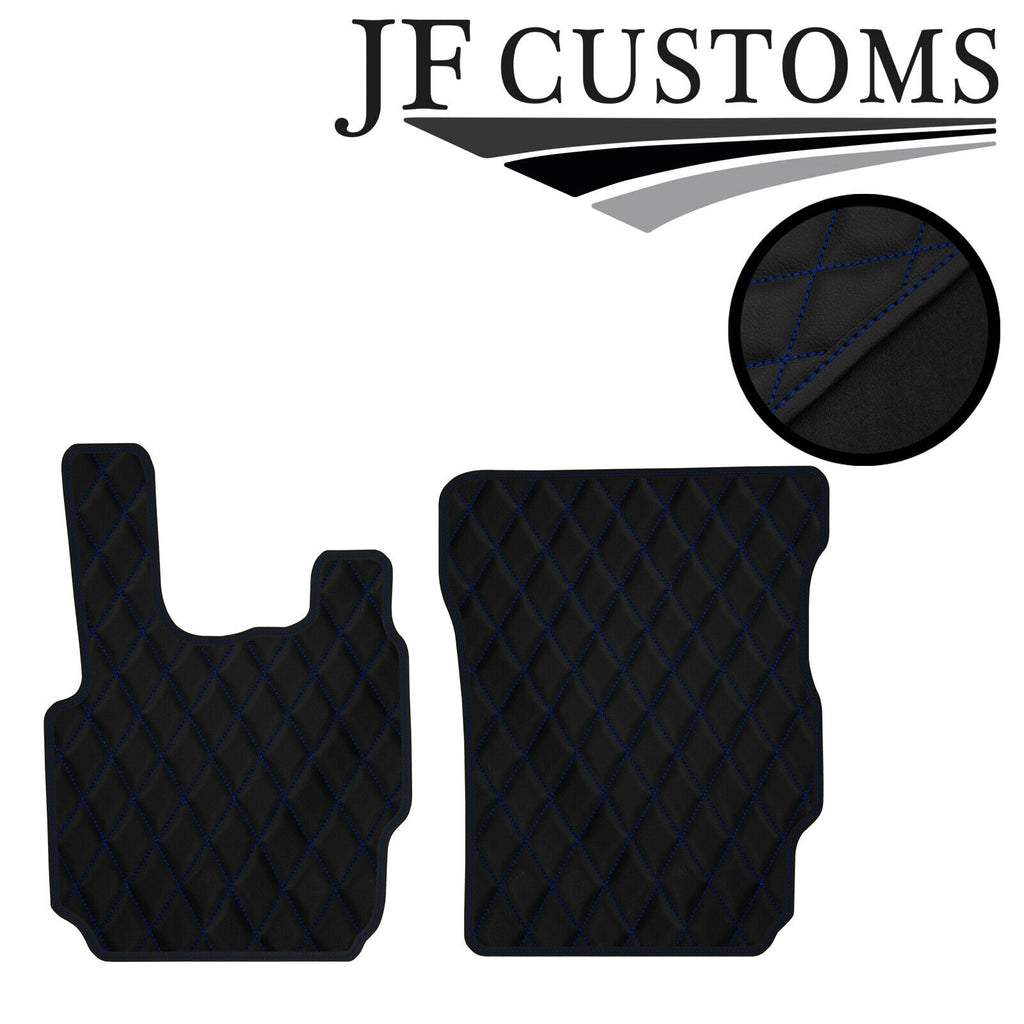 BLUE DIAMOND STITCH VINYL 2X TAILORED FLOOR CARPETS FOR DAF CF 65 75 85 04-08