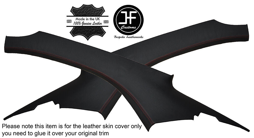 RED STICH 2X HARDTOP SIDE TRIM LEATHER COVERS FITS PORSCHE CARRERA 996 97-05