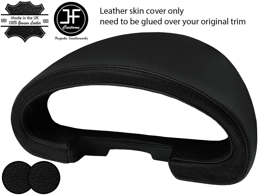 BLACK BLACK 2 TONE LEATHER SPEEDO GAUGE HOOD COVER FOR MAZDA MX5 MK1 MIATA