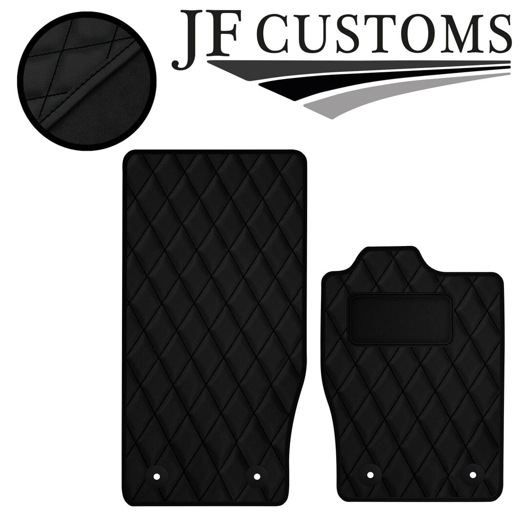 BLACK DIAMOND STITCH VINYL 2X TAILORED FLOOR CARPET FOR JAGUAR F-TYPE 13-21 JF1