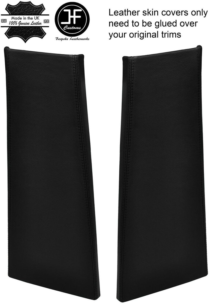 BLACK STITCH 2X LOWER B PILLAR REAL LEATHER COVERS FOR RANGE ROVER SPORT 05-13