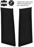 BLACK STITCH 2X LOWER B PILLAR REAL LEATHER COVERS FOR RANGE ROVER SPORT 05-13