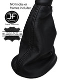 BLACK STITCHING MANUAL LEATHER GEAR GAITER FITS DACIA SANDERO 2008-2012