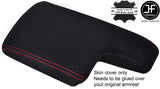 RED STITCH REAL SUEDE ARMREST LID COVER FITS MERCEDES A CLASS W169 2004-2012