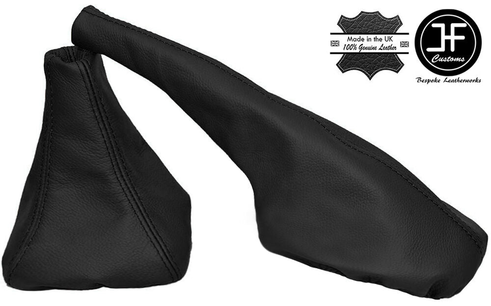 BLACK LEATHER BLACK STITCH GAITERS SET FOR SEAT IBIZA CORDOBA MKII 6K 1993-1999