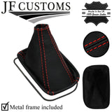 RED STITCH LEATHER HI LOW BOOT + METAL FRAME FOR TOYOTA HILUX SURF 4WD 96-02