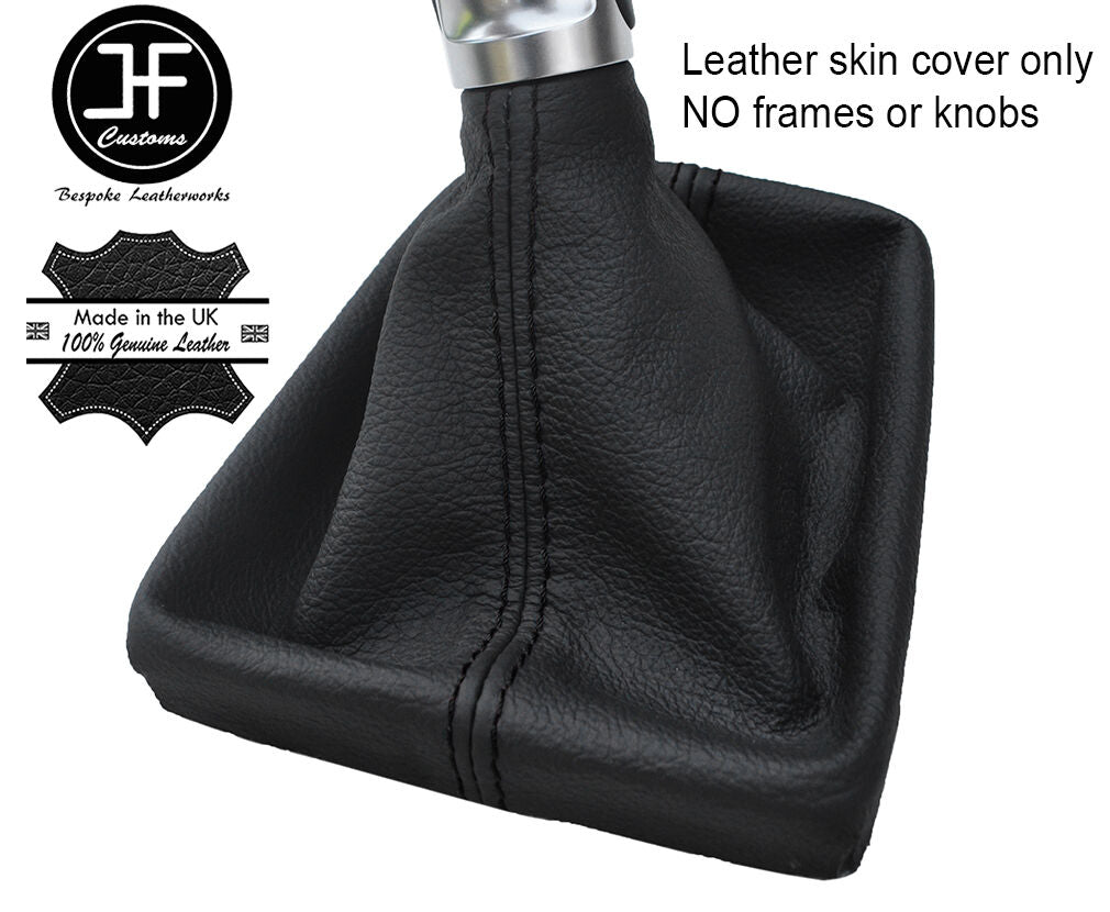 BLACK STITCHING REAL LEATHER MANUAL GEAR GAITER FOR AUDI A4 B9 2015-2017