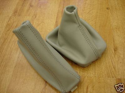 FITS BMW E39 GREY GEAR/HANDBRAKE GAITERS SET NEW LEATHER CUSTOM NEW MADE IN UK