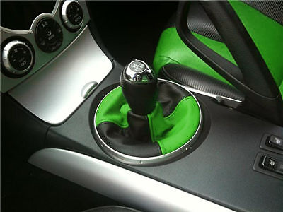 FITS MAZDA RX8 GEAR GAITER SHIFT BOOT 2 TONE BLACK L GREEN CUSTOM NEW