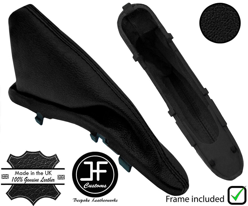 BLACK REAL LEATHER HANDBRAKE GAITER+PLASTIC FRAME FOR BMW MINI R50 R53 01-06