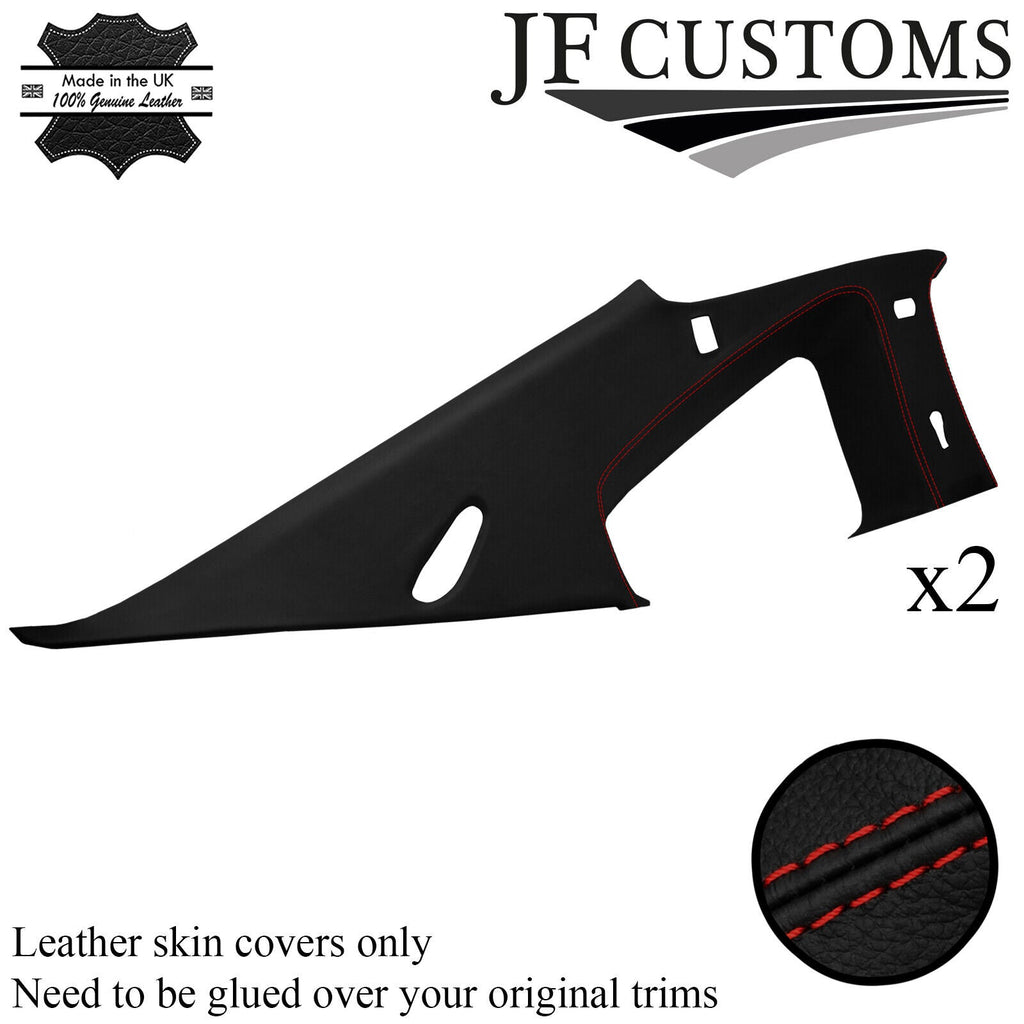 D RED STITCH ITALIAN LEATHER 2X B C PILLAR COVER FOR INFINITI G35 02-06 COUPE